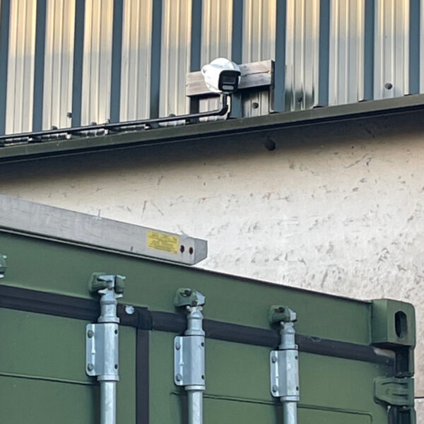 CCTV overlooking the tops of a row of self storage containers